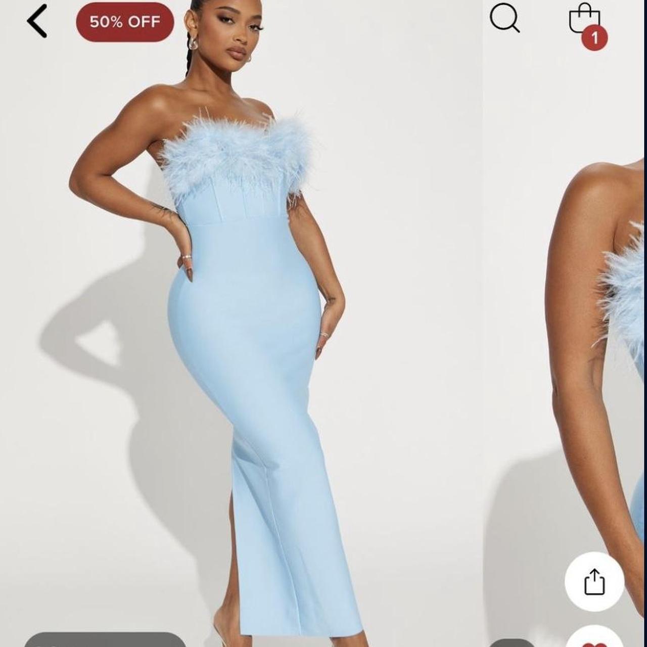 Light blue outlet fashion nova dress