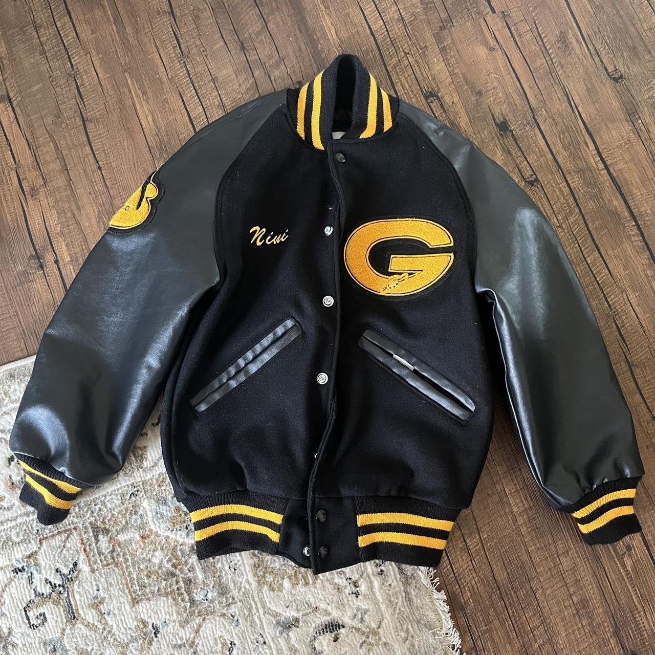 Vintage 1990s Green Bay Packers NFL Leather Letterman Jacket