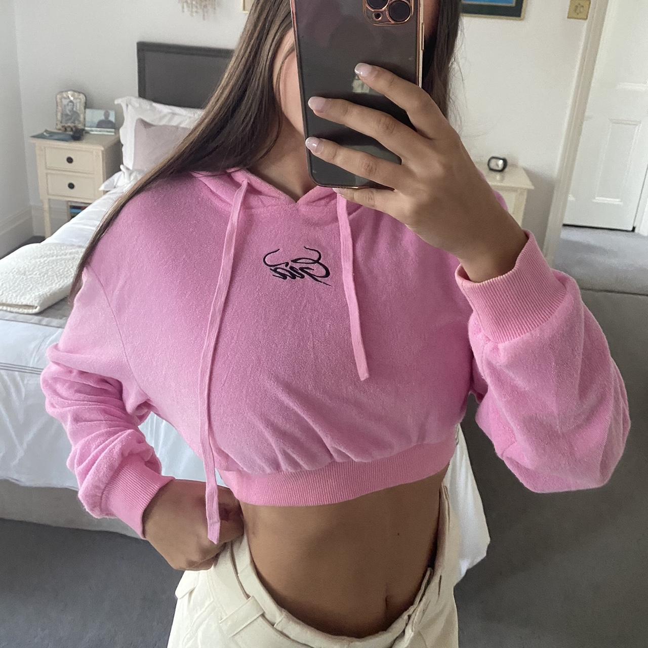 IAMGIA pink cropped hoodie. Very cool & soft. It is... - Depop