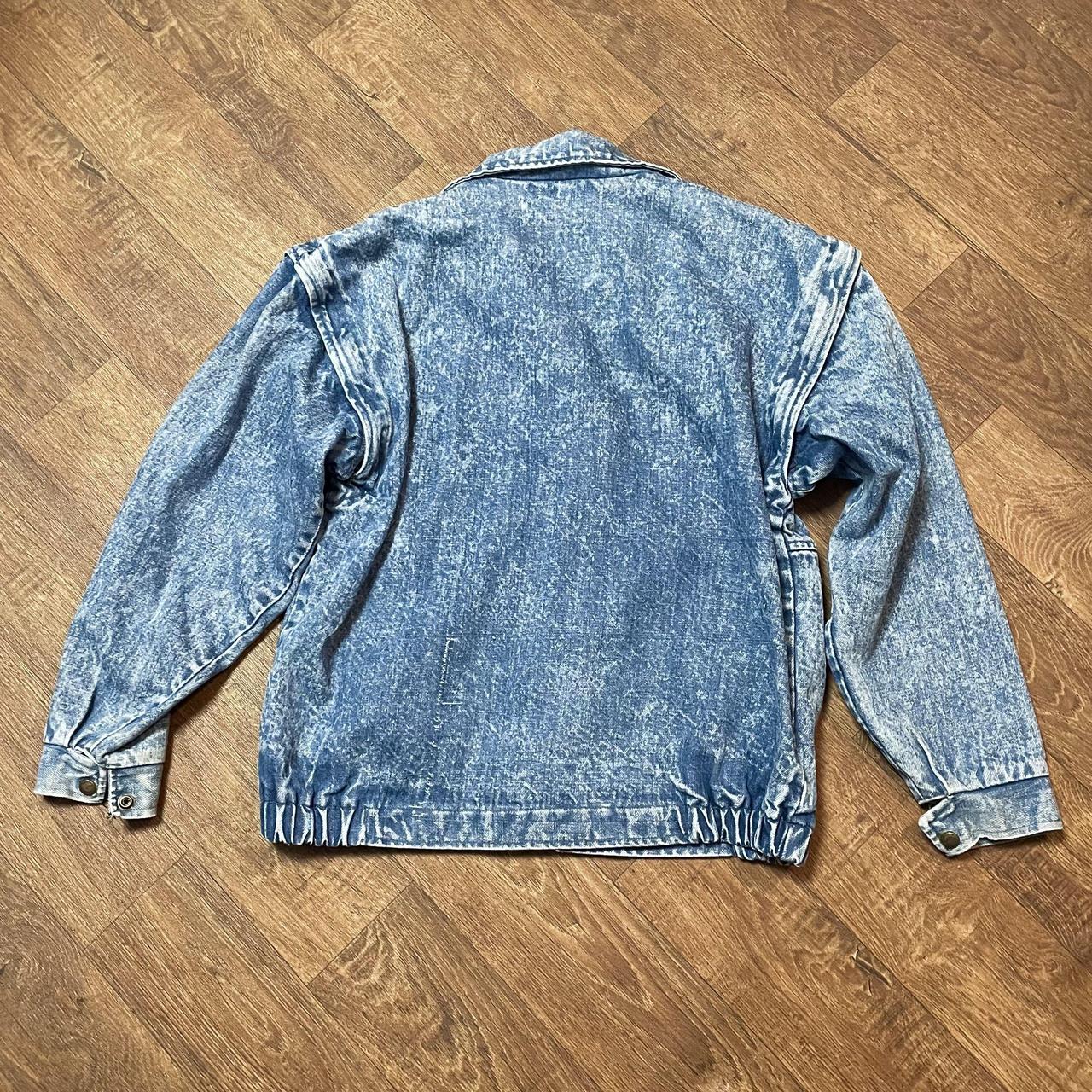 1980s Vintage Camel Denim Jean Jacket/Gilet Size... - Depop