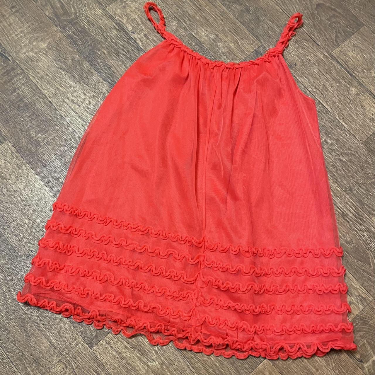 Vintage Nightdress | 1960s Vintage Red Nylon... - Depop