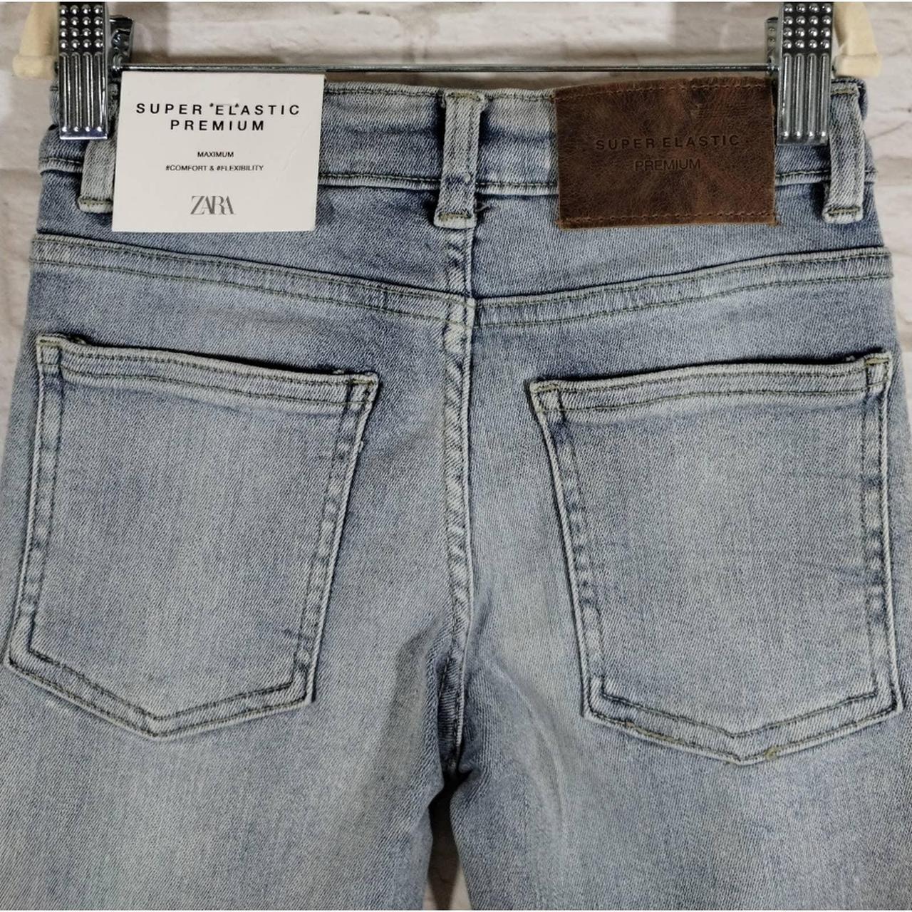 O Zara Light Wash Distressed Ripped Super Elastic Depop