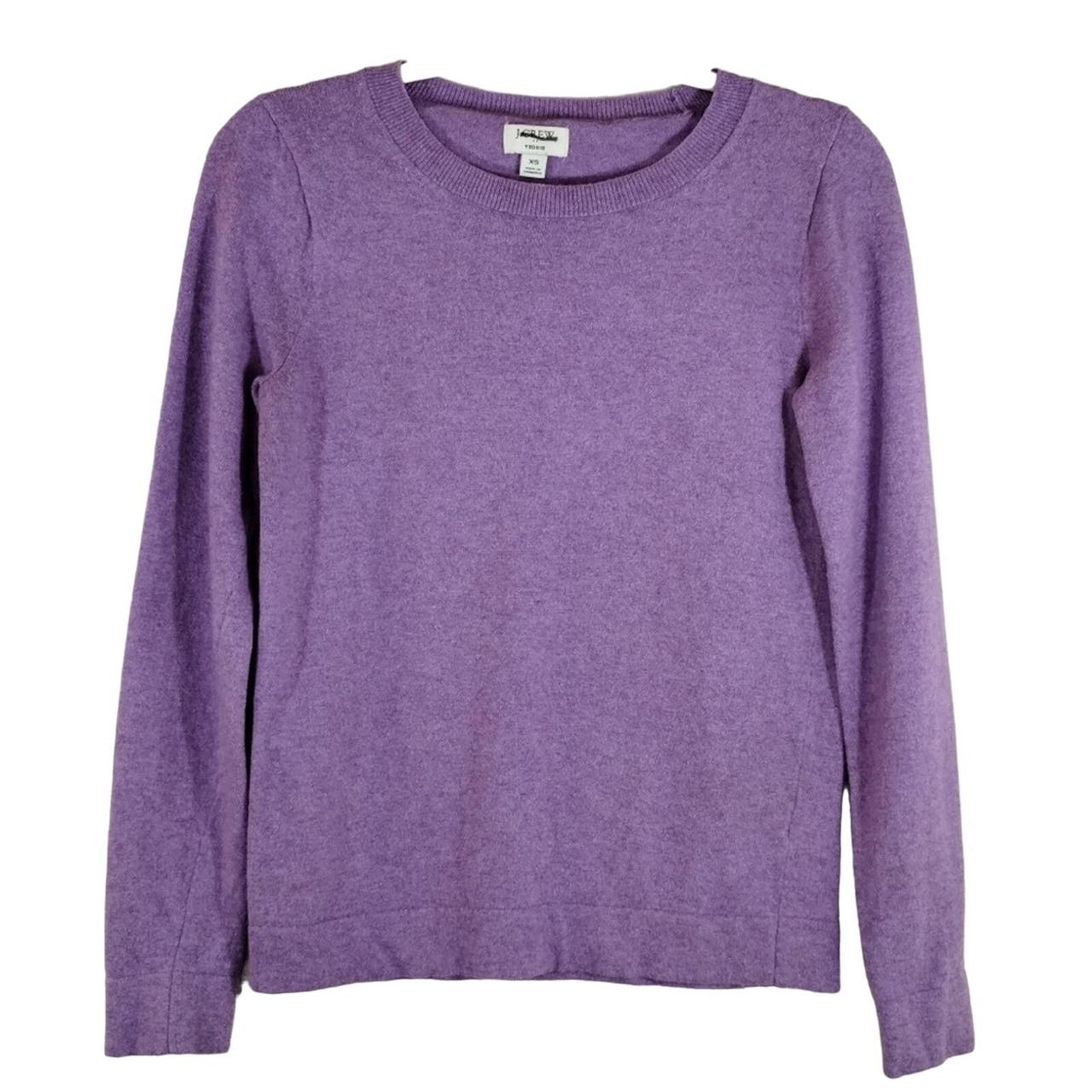 MM J.Crew Women s Purple Crewneck Cotton Merino Wool. Depop