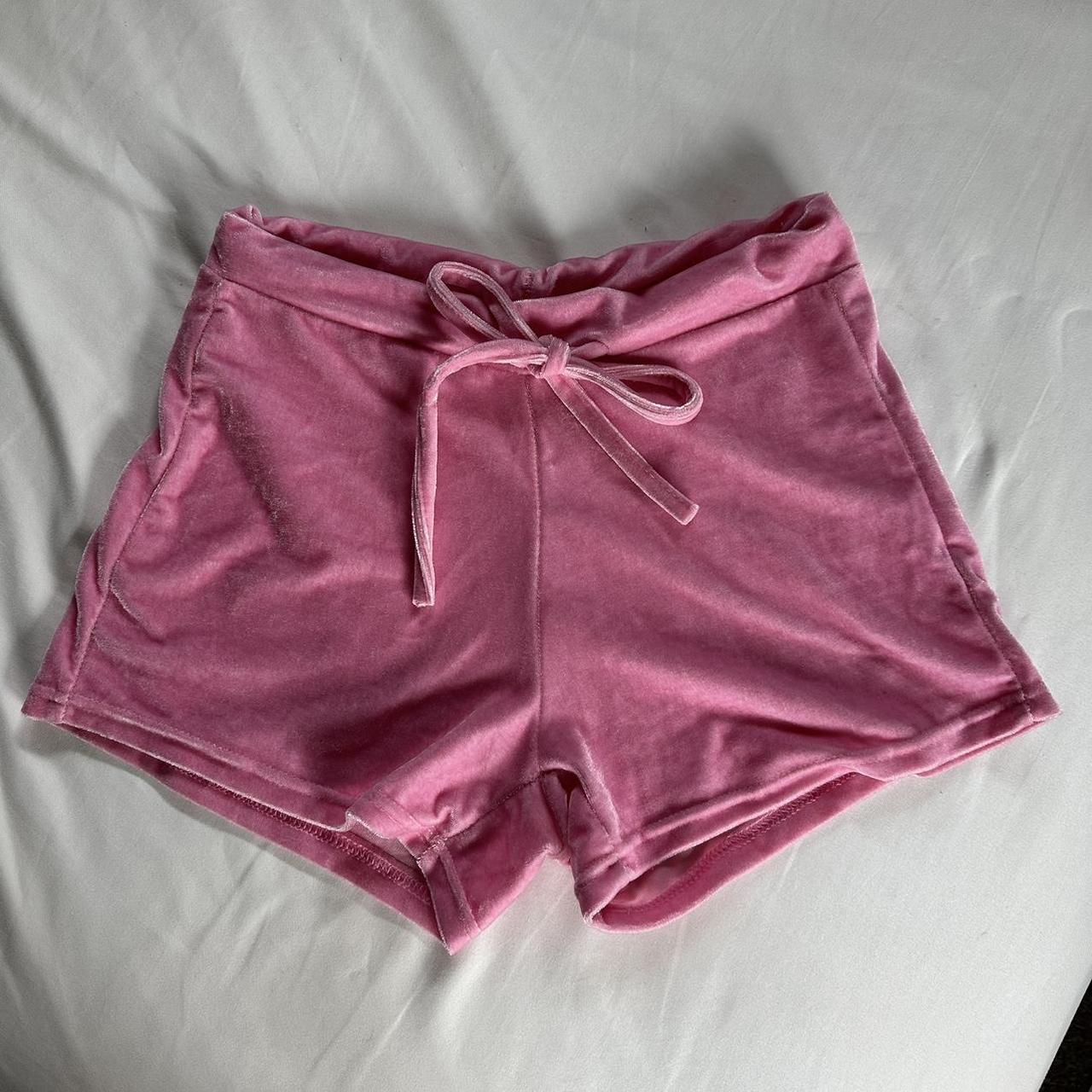 Shein Velour Shorts Pink Medium Shein Velour... Depop