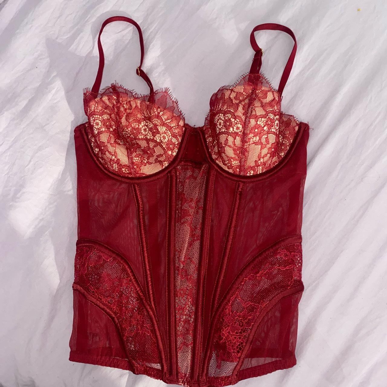 Like New Red VICTORIAS SECRET Corset Bustier 34B