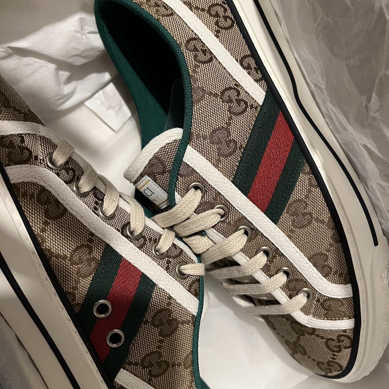 never worn gucci tennis shoes selling because they... - Depop