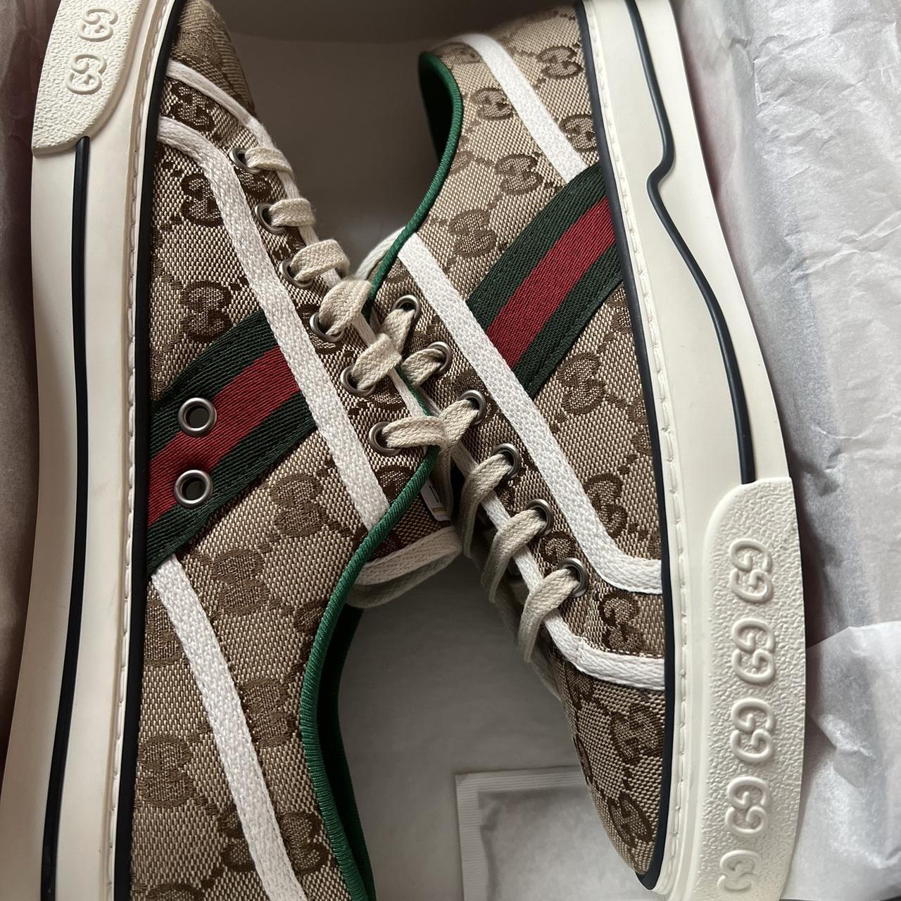 never worn gucci tennis shoes selling because they... Depop