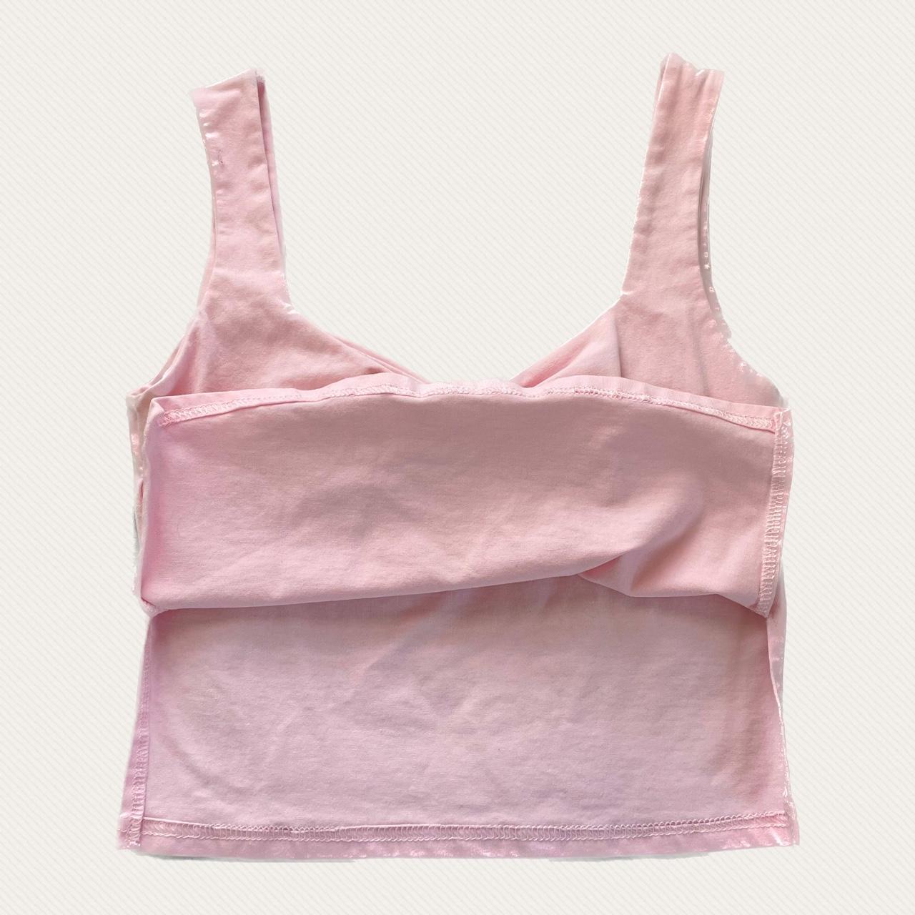 Baby Pink Tank Top Sweetheart neckline Side... Depop