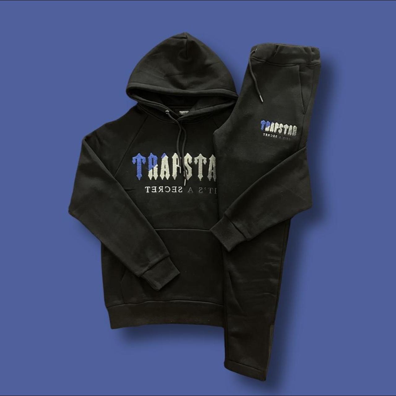 TRAPSTAR CHENILLE DECODED TRACKSUIT BLACK/DAZZLING... Depop