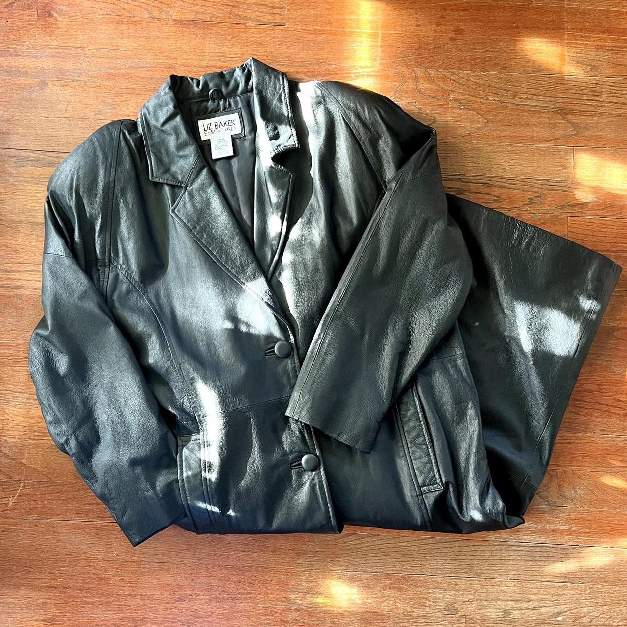 Liz Baker Essentials 100% genuine leather coat with... - Depop