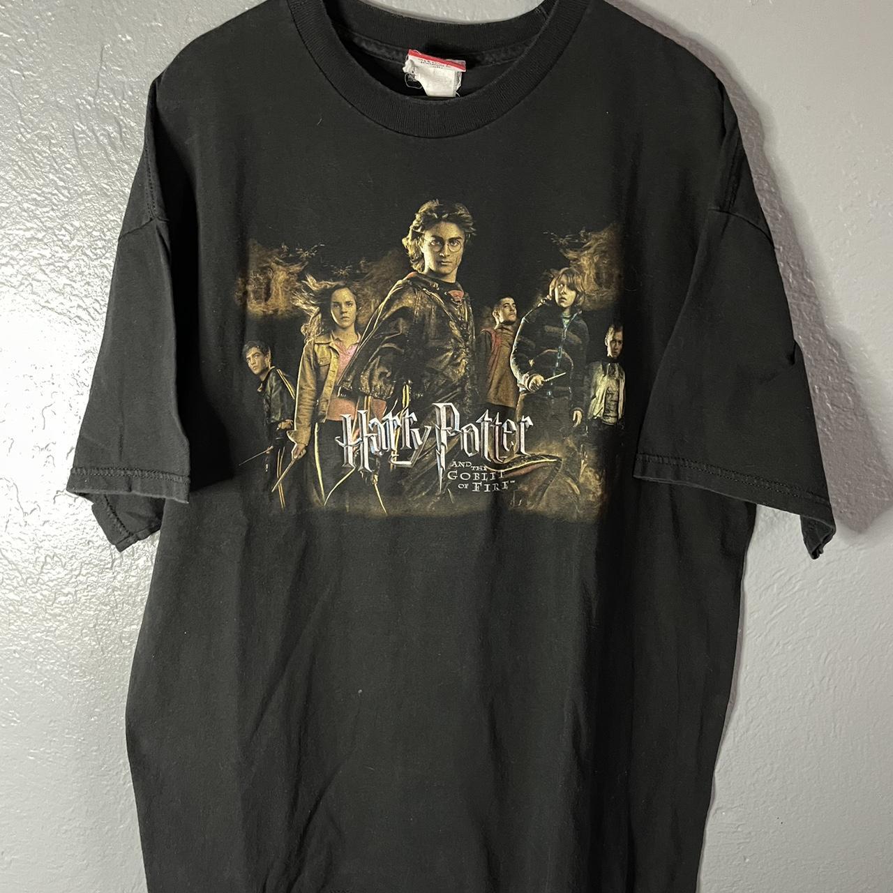 Harry Potter Men's Black and Tan T-shirt | Depop