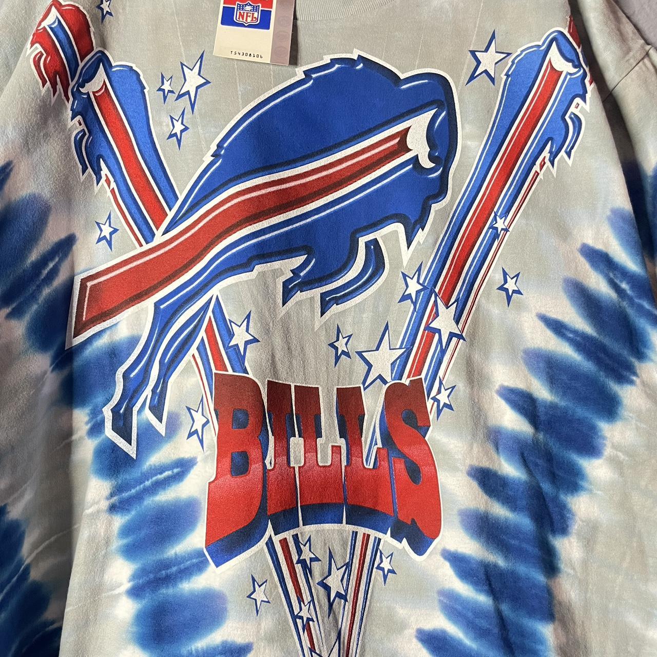 90's Buffalo Bills Liquid Blue Tie Dye NFL T Shirt Size XXL – Rare