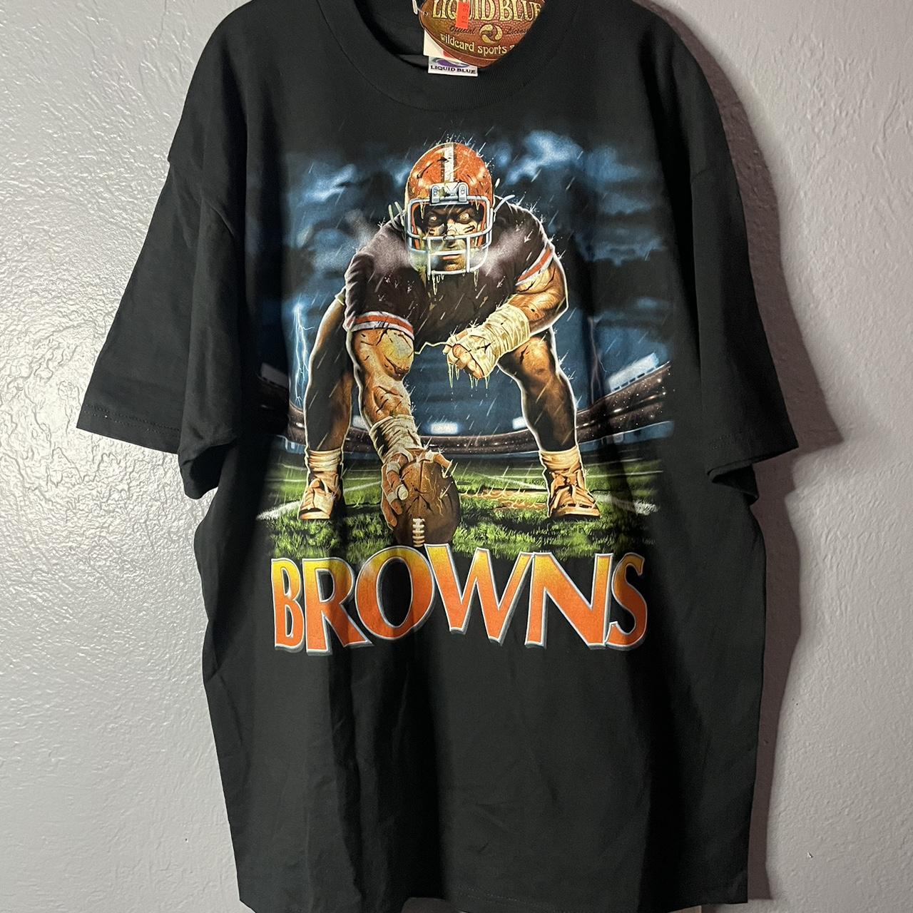 Vintage CLEVELAND BROWNS Tie Dye T Shirt by Liquid Blue 