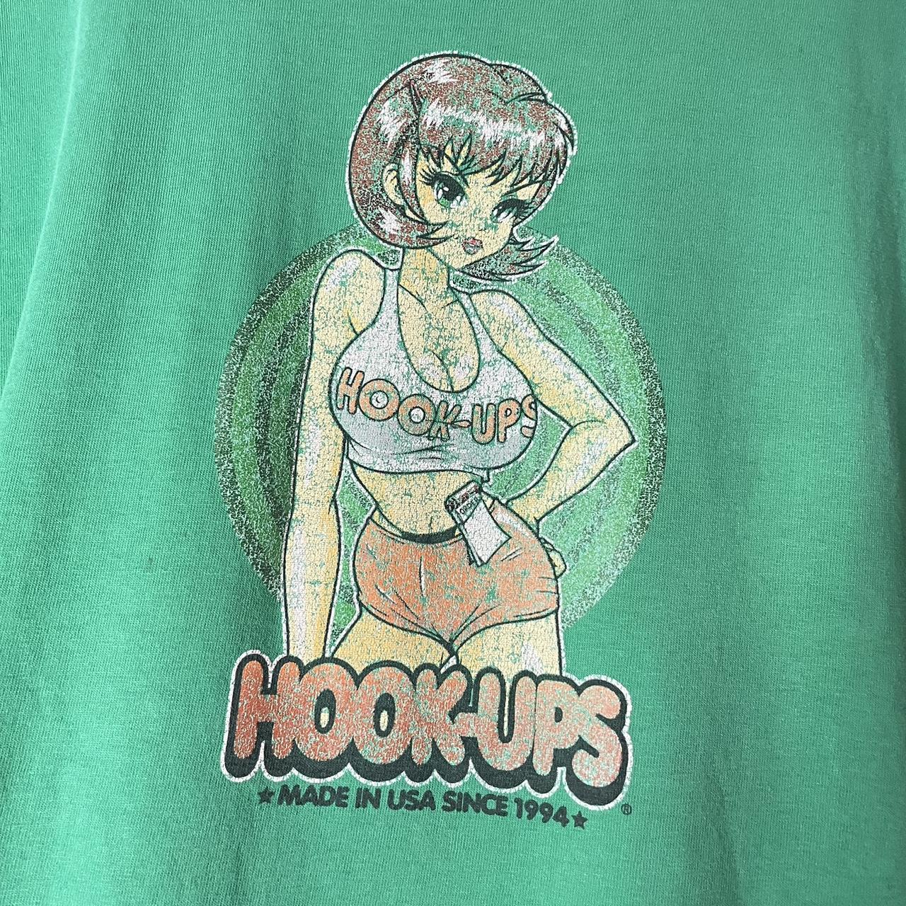 HOOK-UPS coconut girl vintage outlet skateboard tee shirt