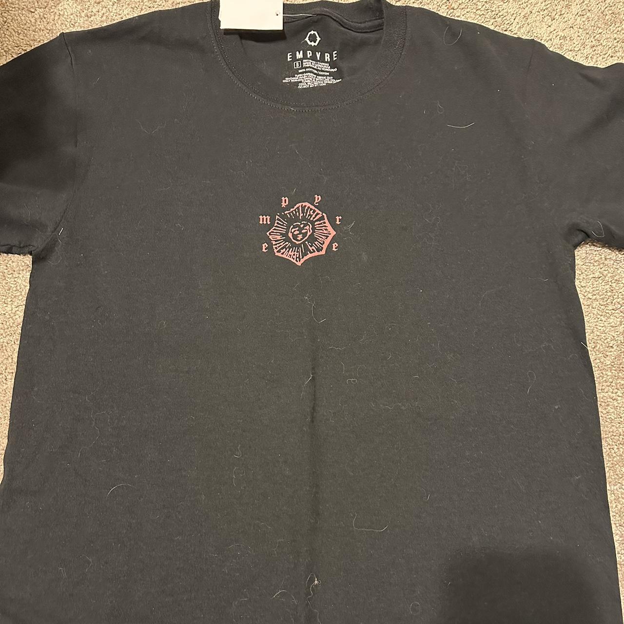 black empyrean shirt with sun and art on the... - Depop