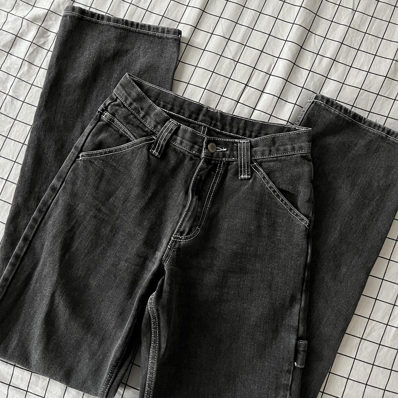 Brandy Melville Crispina Pants Black/ dark wash... - Depop