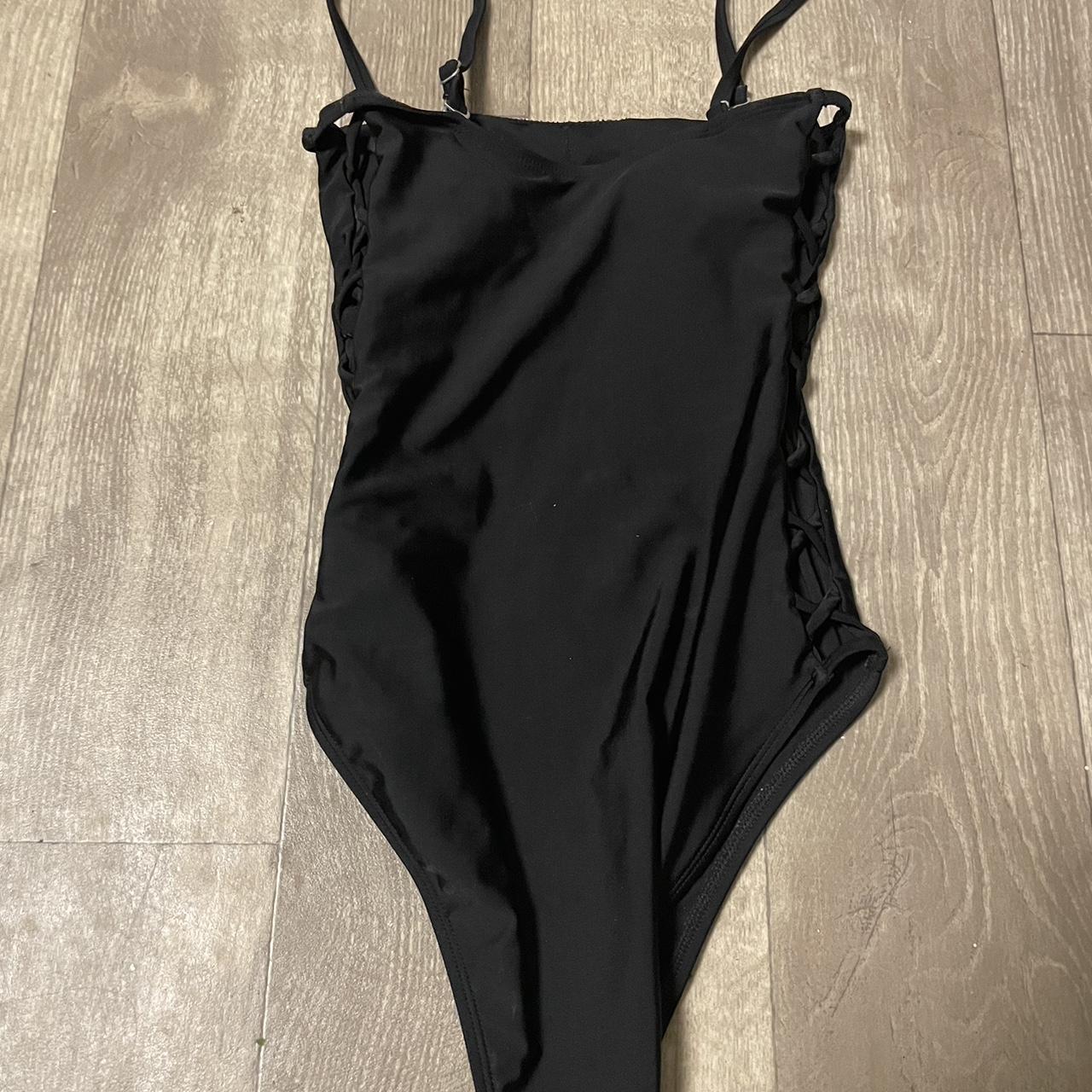 Aeropostale Women's Black Swimsuit-one-piece | Depop