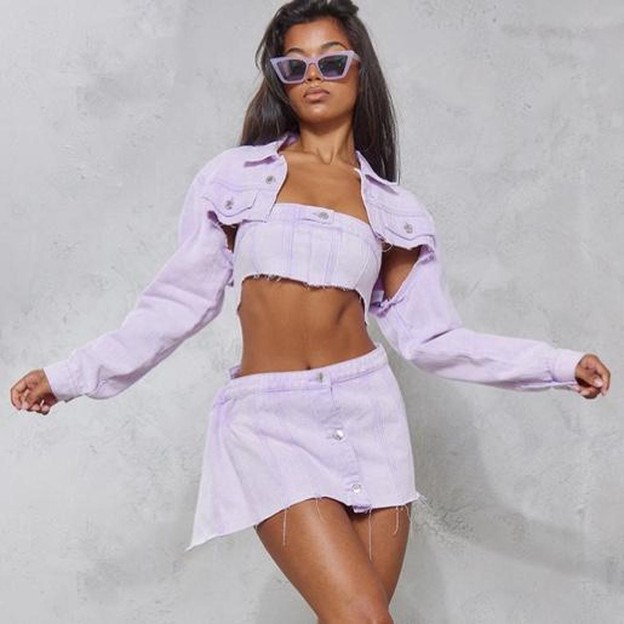 Skirt Super Cropped Jean Jacket Petite Light Blue Wash Super