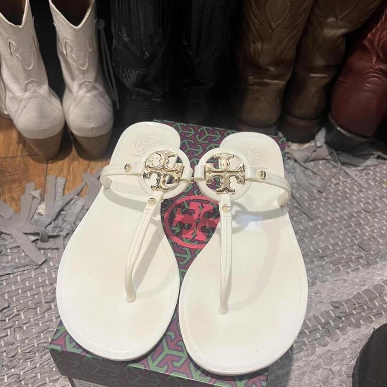 White tory burch shops sandals