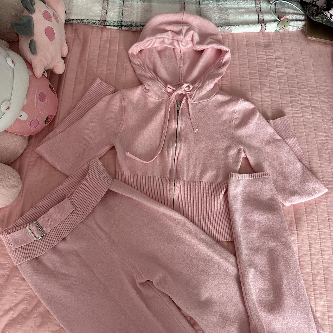 PINK SET cute pink 2 piece set, extra small can... Depop