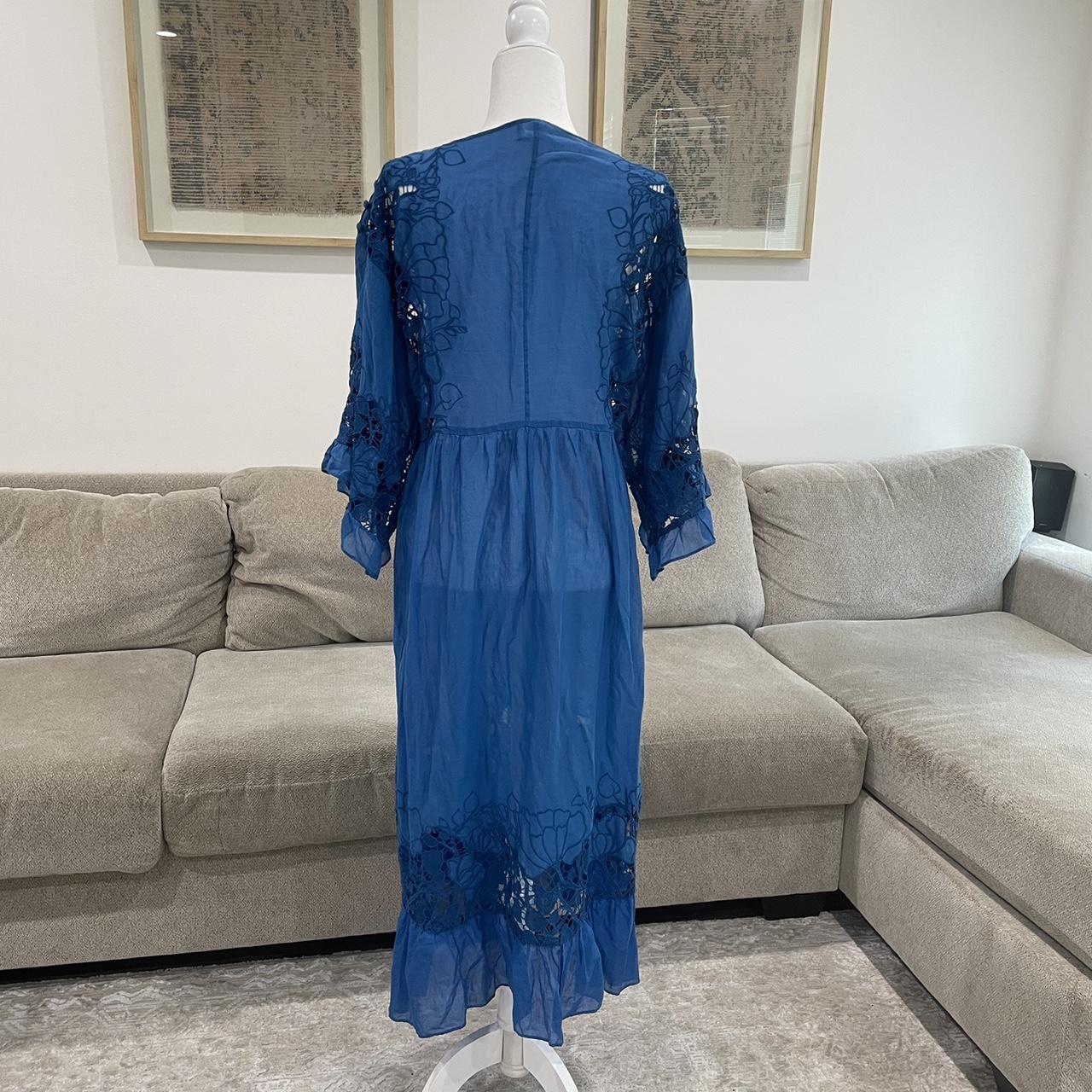Blue MIDI Dress This is such a gorgeous blue midi... - Depop