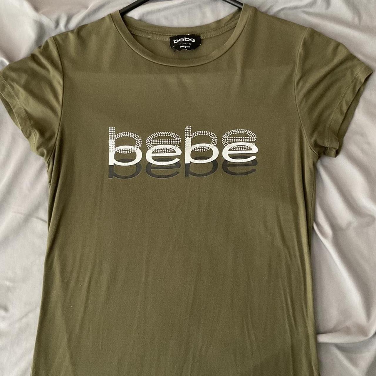 olive green y2k shirt #y2k #2000s #bebe - Depop