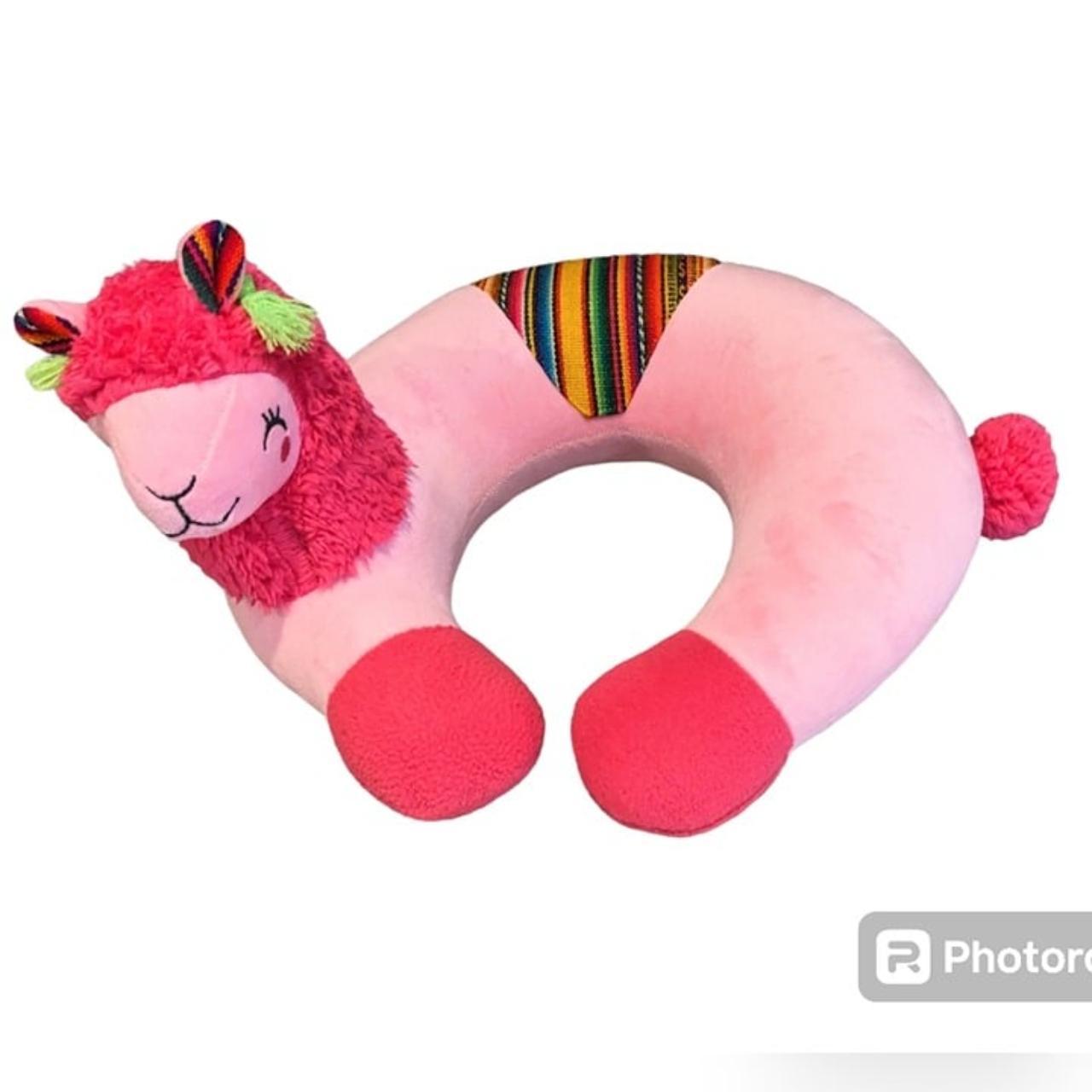 Travel neck pillow Peruvian llama Pink color Travel