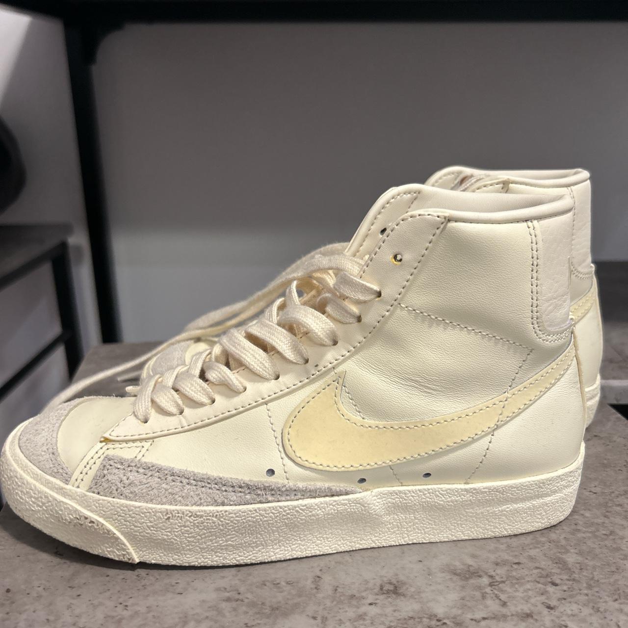 Cream color women’s Nike high tops - Depop