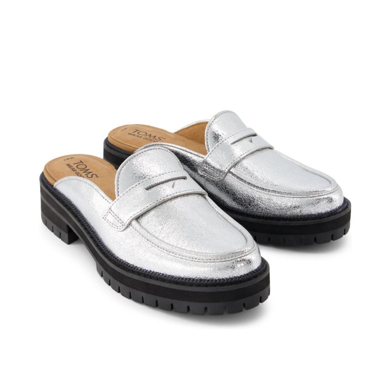 TOMS Women's Loafers Silver US – NWOT TOMs Cara mule