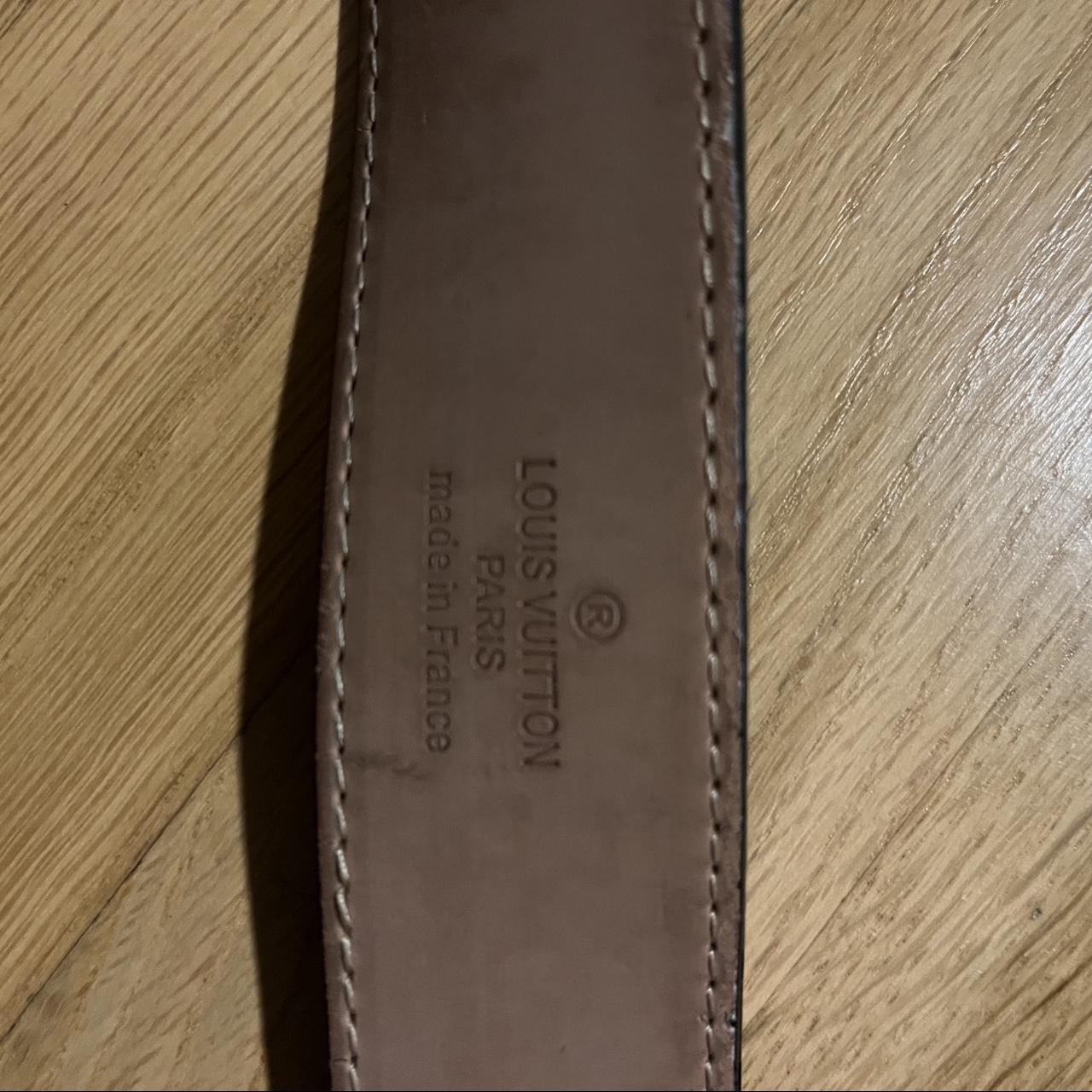 louis vuitton grey and black belt