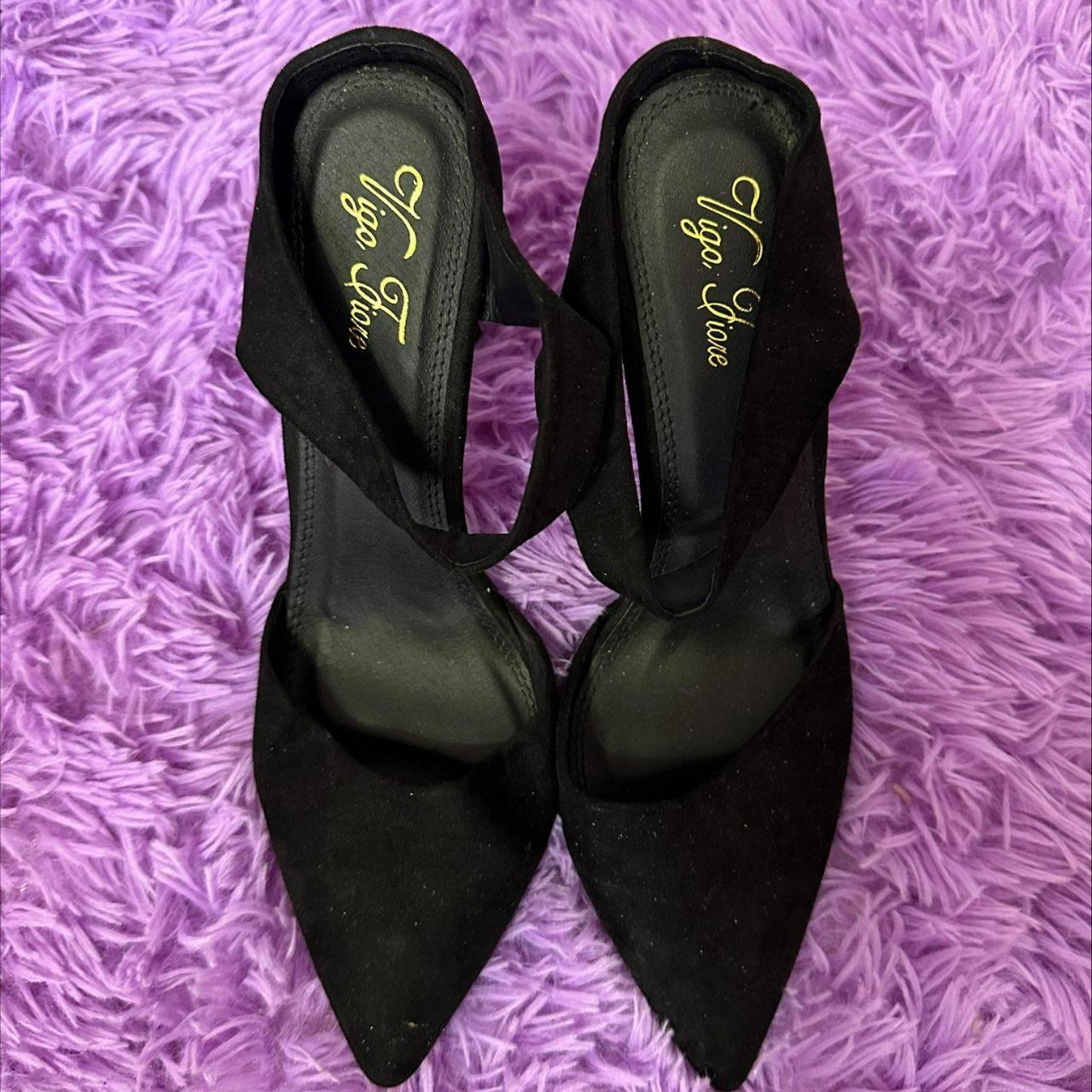 VIGO FIORE BLACK HEELS SIZE 8.5 Vigo Fiore Depop