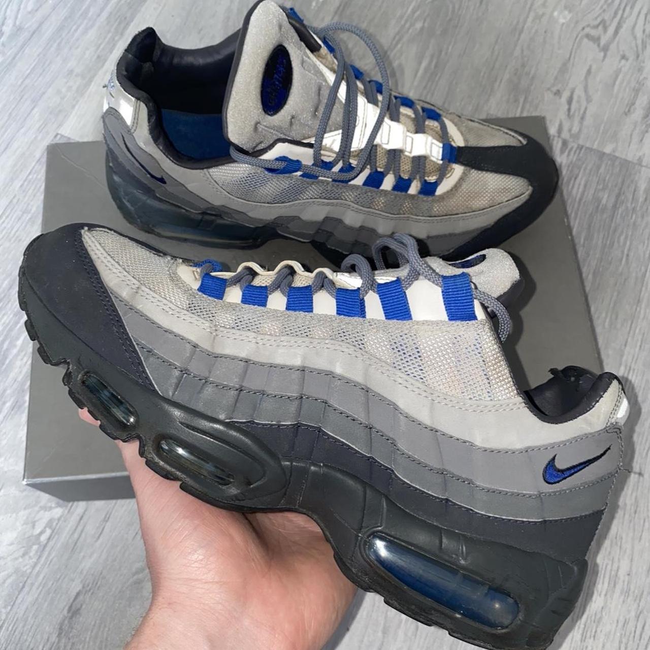 ️ Air Max 95 Grey ️ -Grey/ blue lace loops 🔷 -Size... - Depop