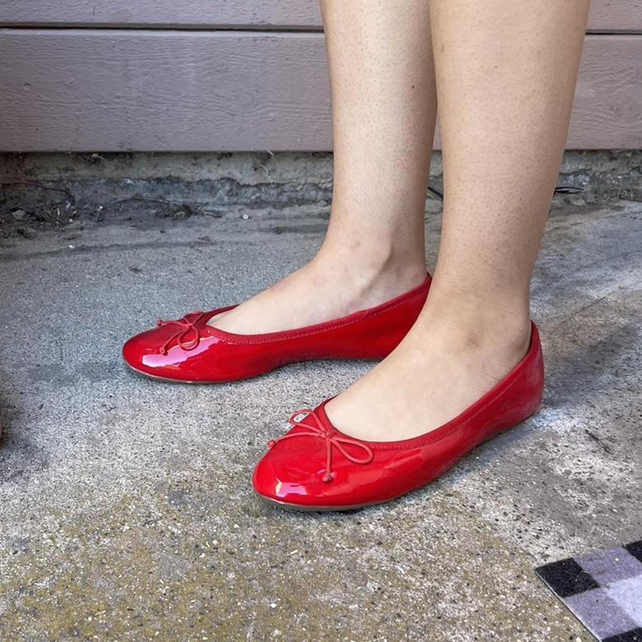 Red ballet flats Only worn once - Depop