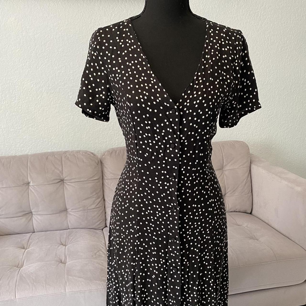 Saks Fifth Avenue Women's Black and White Dress | Depop