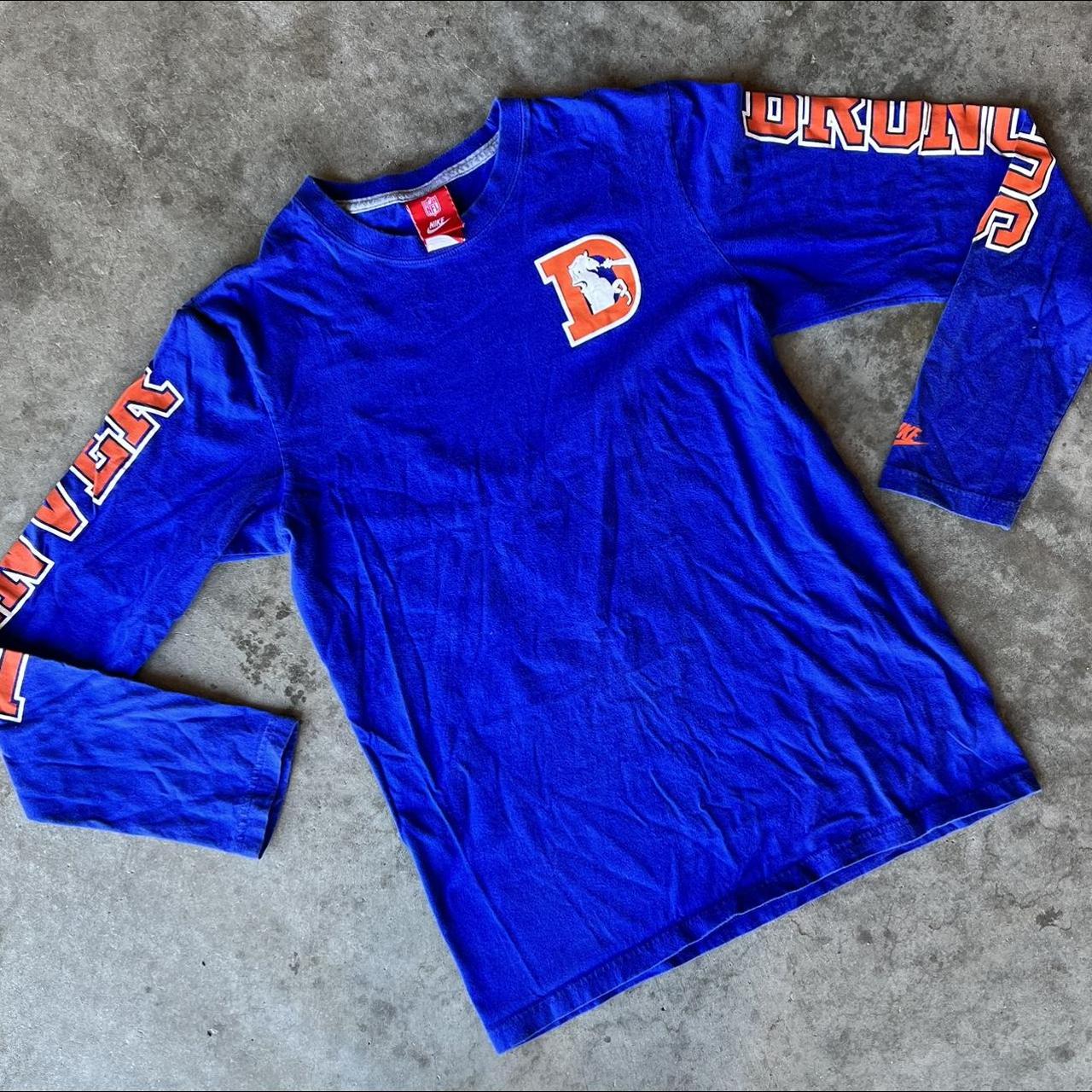 Denver Broncos Vintage Tri Color Youth Large Long Sleeve Shirt 