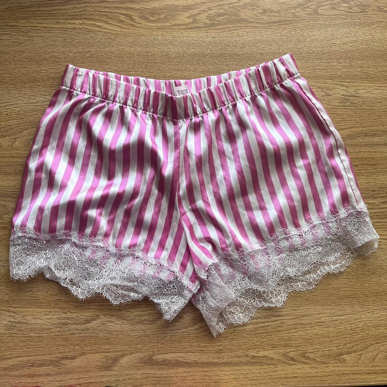 🎀 pink & white striped VS sleep shorts Depop