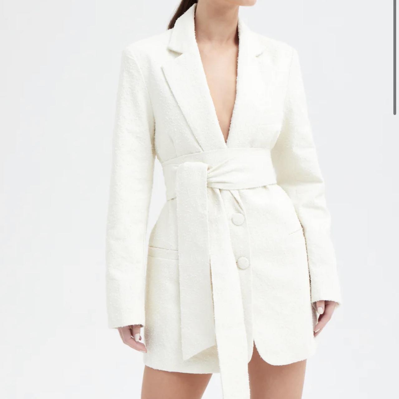 Because of alice boucle blazer dress with belt depop
