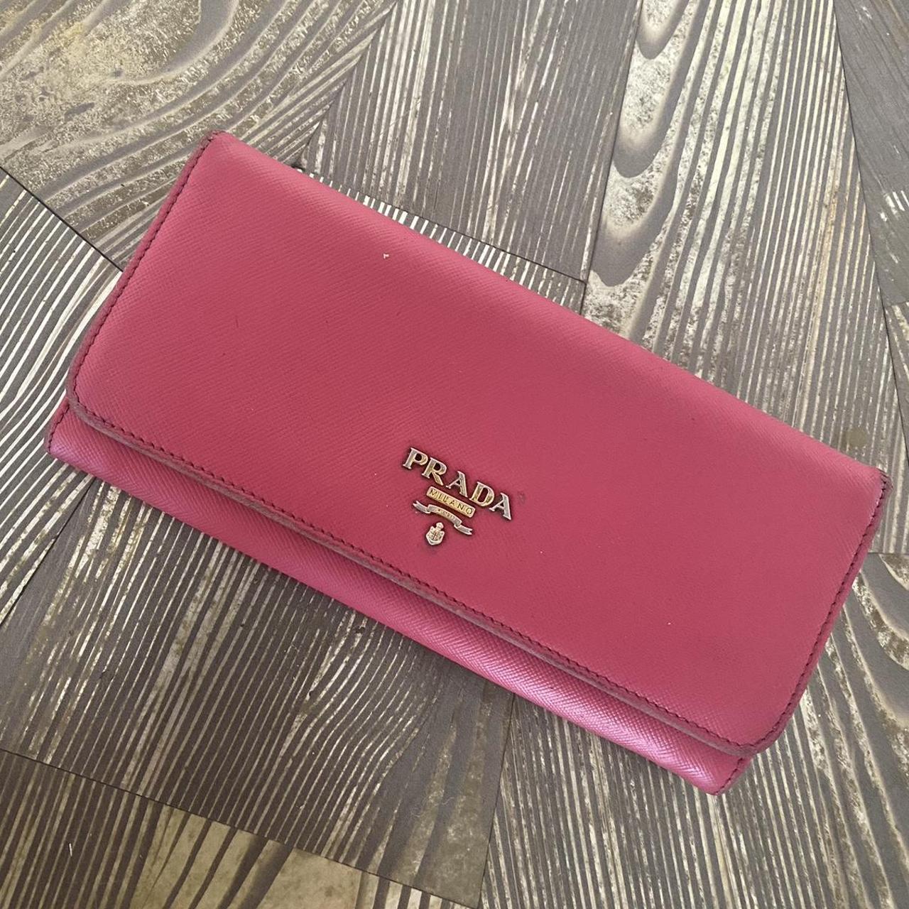 Authentic Prada Saffiano Pink Leather Wallet