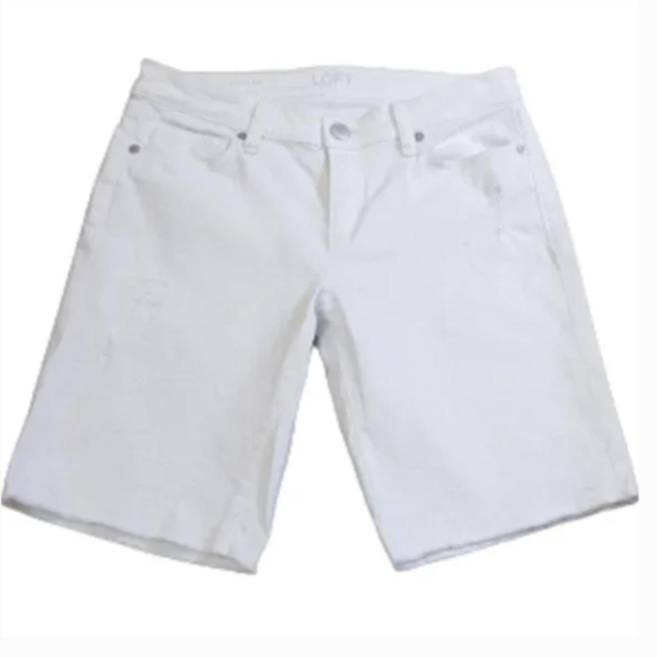 Loft white denim shorts online