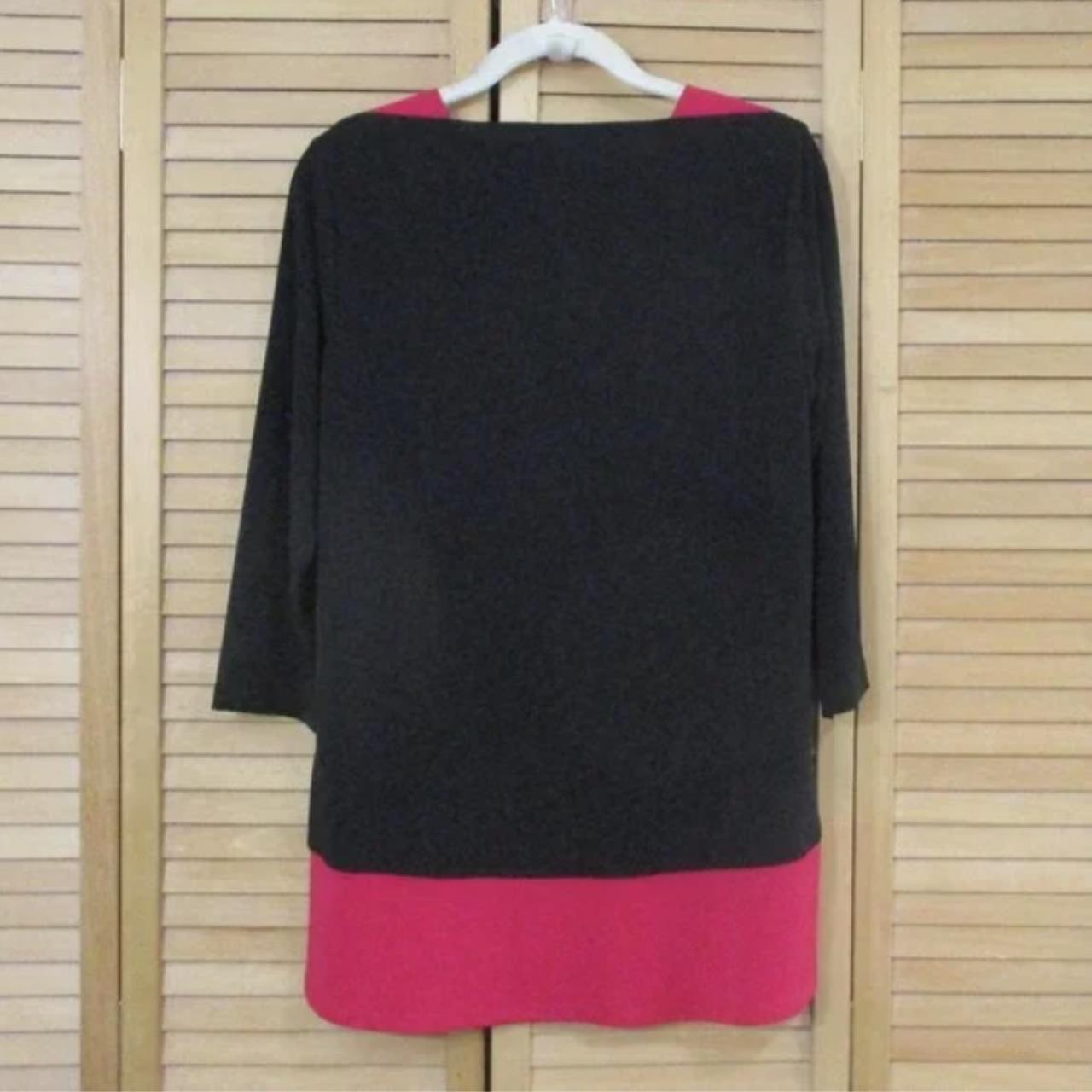 Susan Graver Liquid Knit 3 4 Sleeve Colorblock Tunic Depop