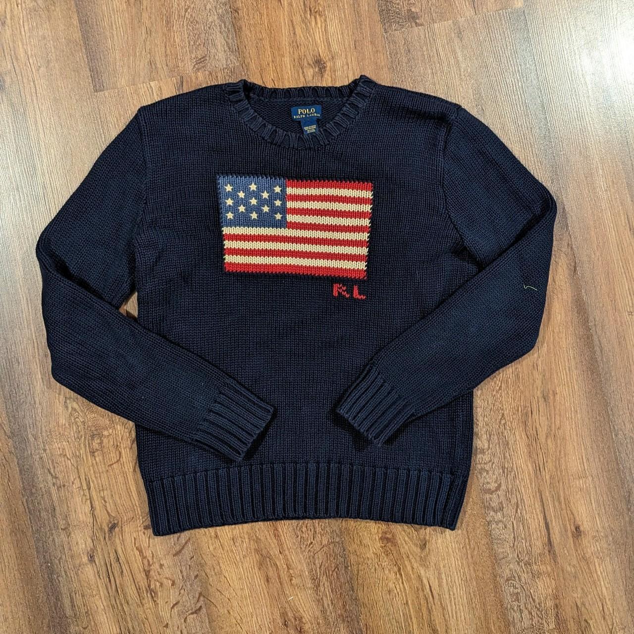 Ralph Lauren men's cotton ribbed jumper navy blue... - Depop