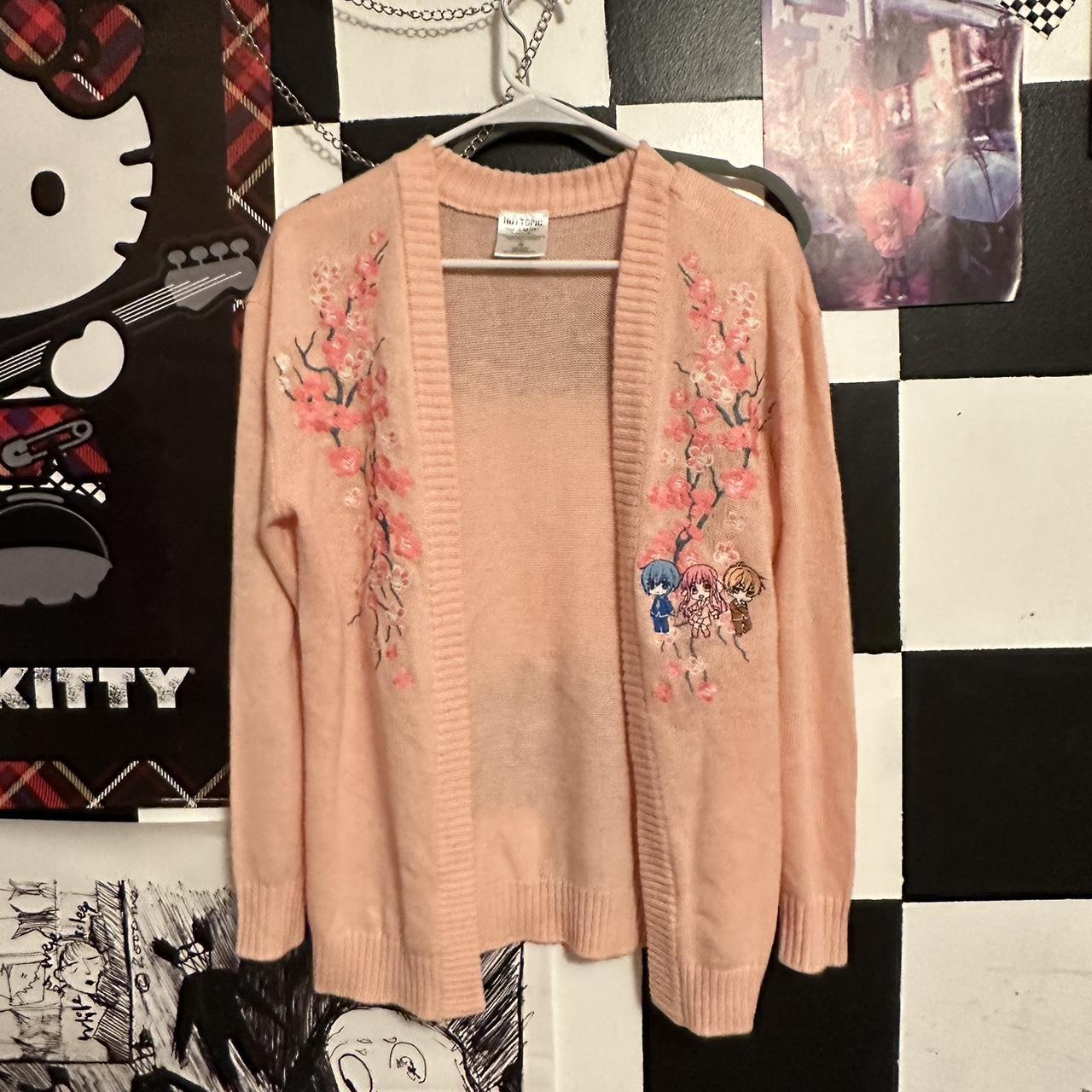 fruits basket pink embroidered cardigan super cute... Depop