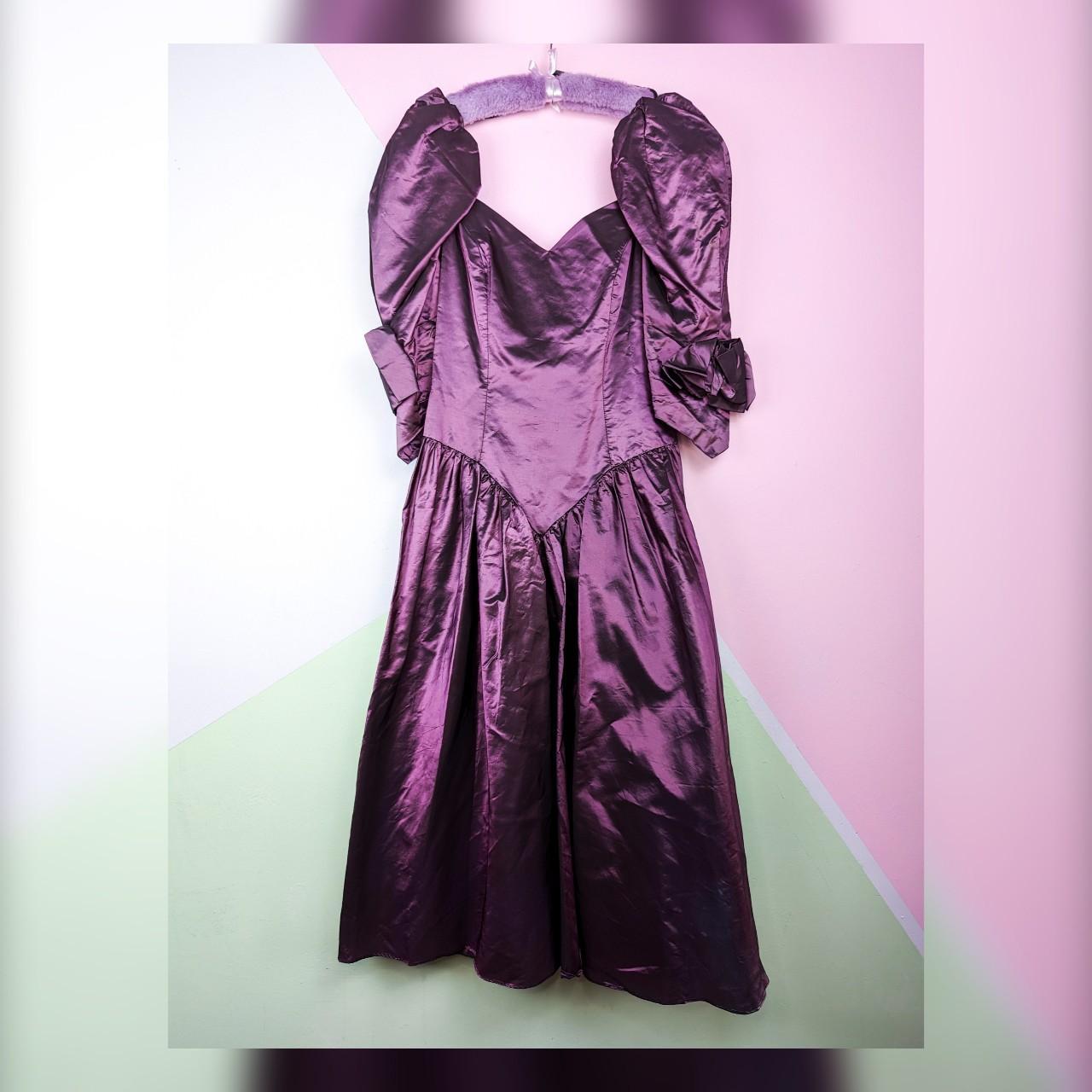 Purple 80s prom store dress