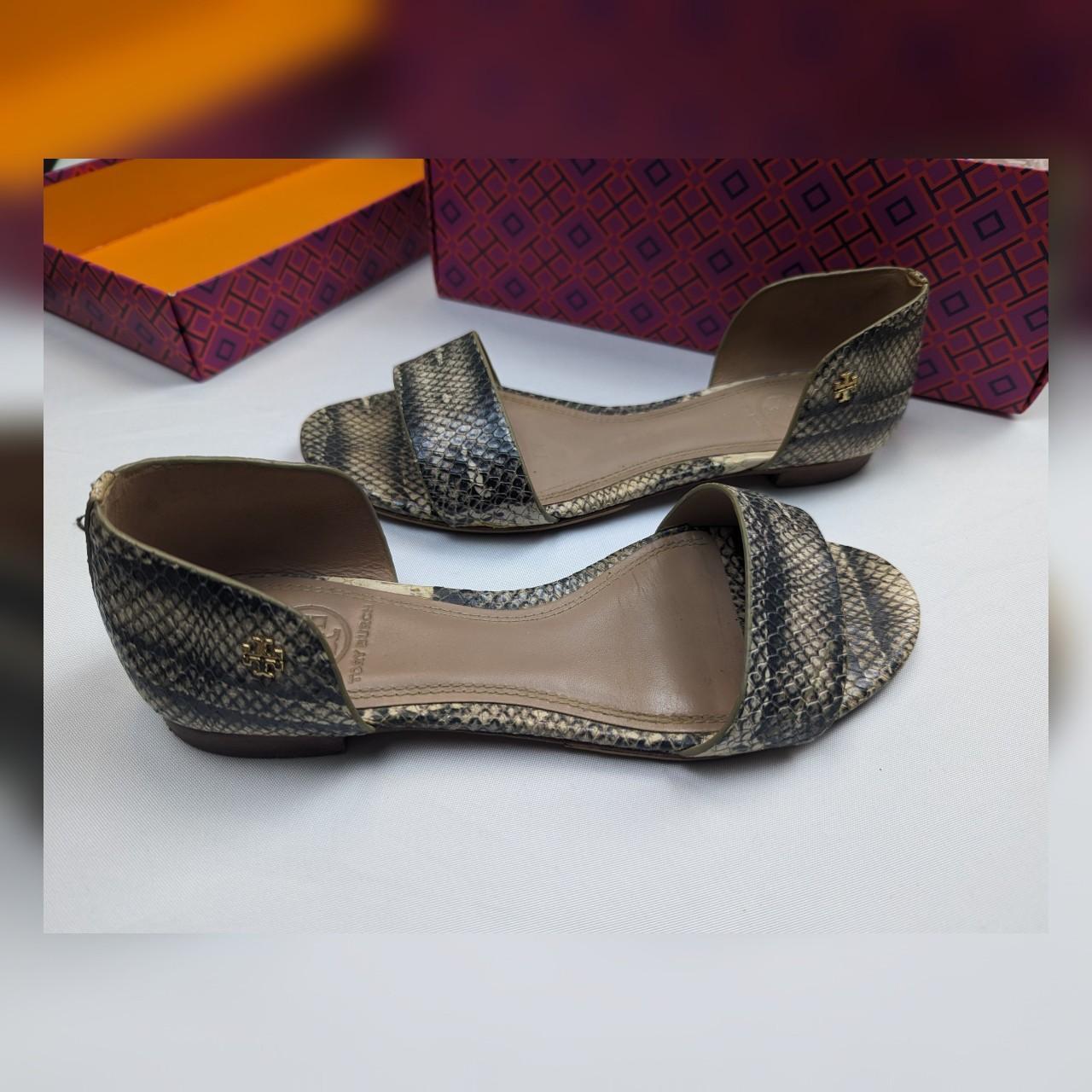Tory Burch Snakeskin Print Savannah Flat Depop