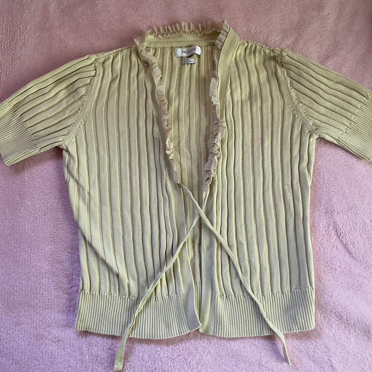 Vintage Pastel Green Van Heusen Top, Thick, Size... - Depop