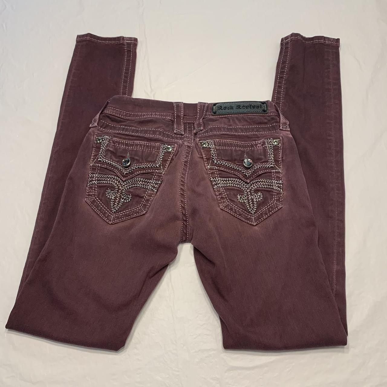 Maroon rock cheap revival jeans