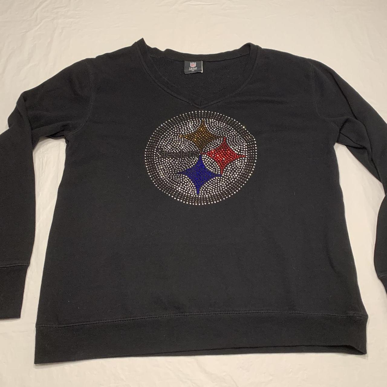 Pittsburgh Steelers black wordmark Logo Pullover Hoodie - Diana T