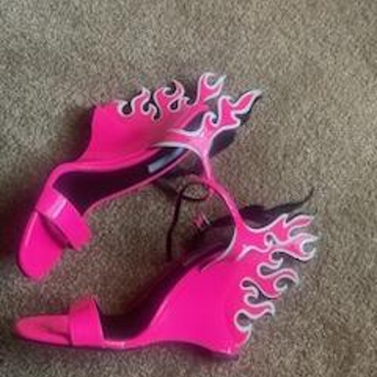 Prada pink sale flame heels