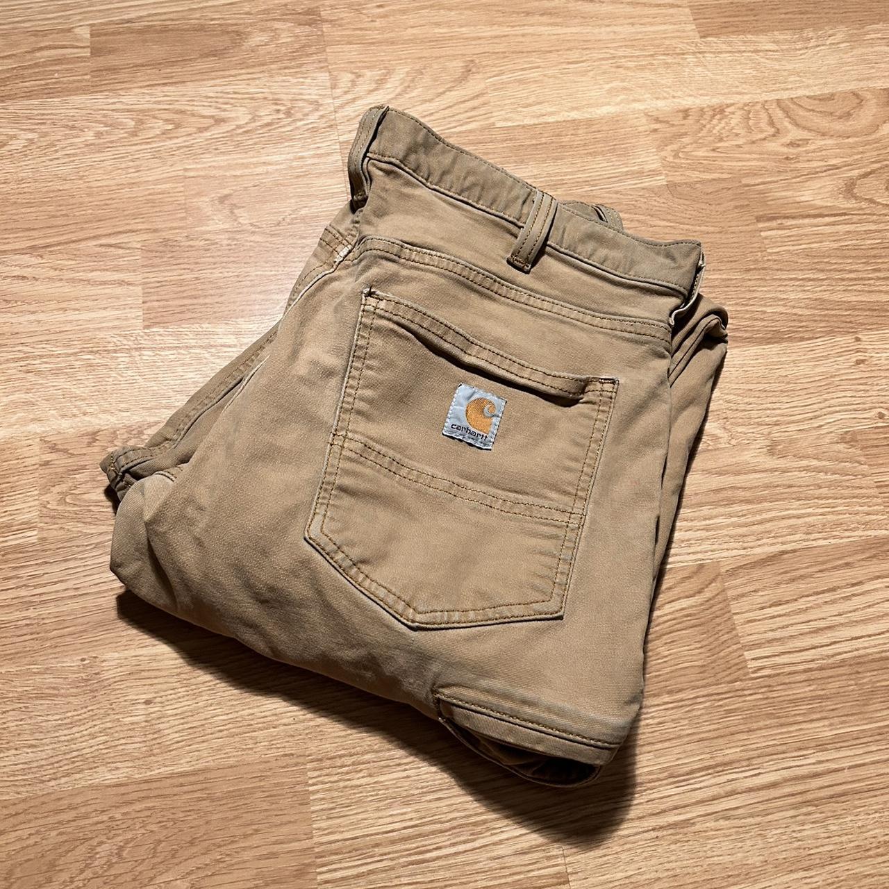 Khaki color mens Carhartt pants. - Depop