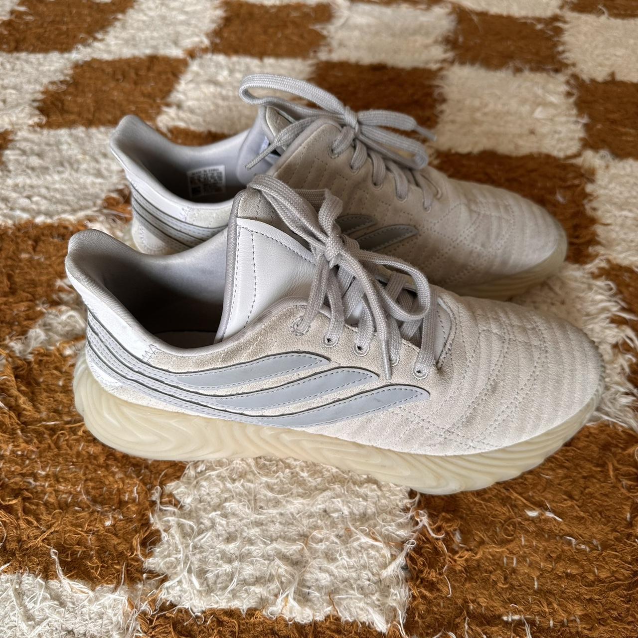 Adidas Sobakov white and grey suede trainers Depop